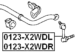 0123-X2WDR - FRONT RIGHT STABILIZER LINK / SWAY BAR LINK