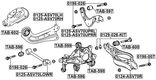 0124-ASV70R - REAR LOWER ARM