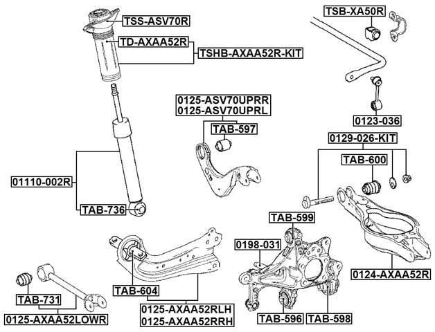 0124-AXAA52R - REAR LOWER ARM
