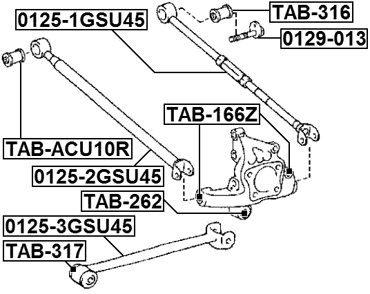 0125-3GSU45 - REAR TRAILING ROD
