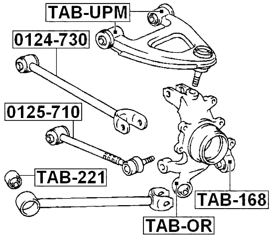 0125-710 - REAR TRANSVERSE LINK WITH BALL JOINT