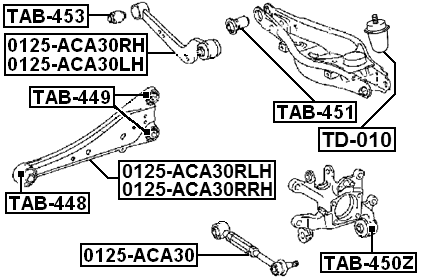 0125-ACA30RLH - REAR LEFT TRAILING ROD