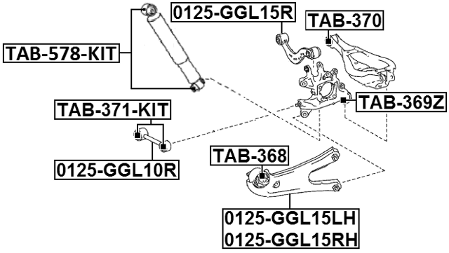 0125-GGL15RH - REAR RIGHT TRAILING ROD