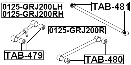 0125-GRJ200R - REAR LOWER TRAILING ROD