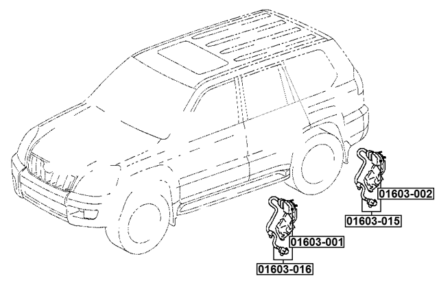 01603-016 - LEVEL SENSOR, REAR LEFT (WITH BRACKET, WITH LINK, WITH WIRING)