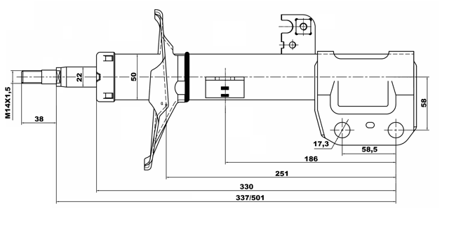01665183FL - SHOCK ABSORBER FRONT LEFT