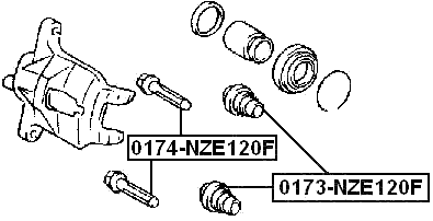 0173-NZE120F - FRONT BRAKE CALIPER SLIDE PIN BOOT