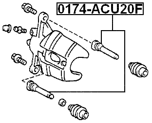 0174-ACU20F - FRONT CALIPER SLIDE PIN