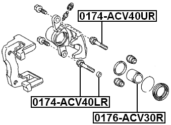 0174-ACV40LR - REAR CALIPER SLIDE PIN