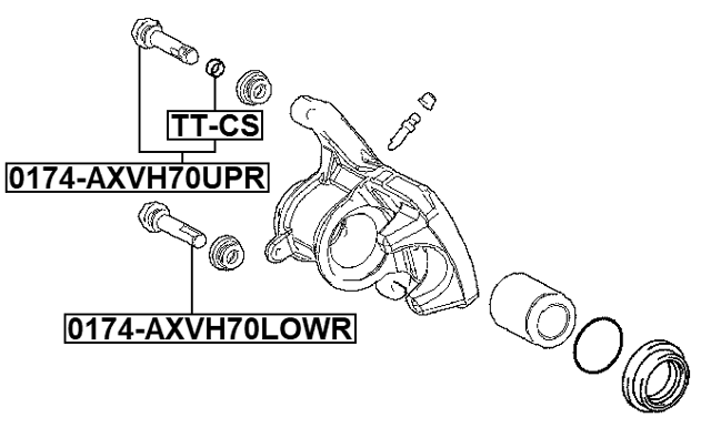 0174-AXVH70LOWR - REAR CALIPER SLIDE PIN