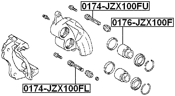0174-JZX100FL - FRONT CALIPER SLIDE PIN