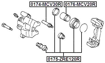 0174-MCV30R - REAR CALIPER SLIDE PIN