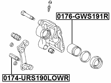 0174-URS190LOWR - REAR CALIPER SLIDE PIN