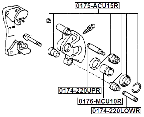 0175-ACU15R - REAR BRAKE CALIPER REPAIR KIT (SET FOR TWO SIDES)