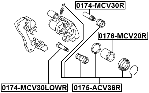 0175-ACV36R - REAR BRAKE CALIPER REPAIR KIT (SET FOR TWO SIDES)