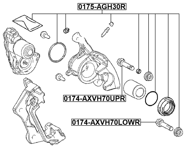 0175-AGH30R - FRONT BRAKE CALIPER REPAIR KIT (SET FOR TWO SIDES)