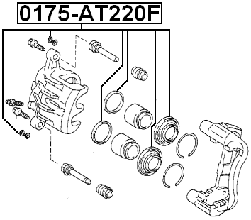 0175-AT220F - FRONT BRAKE CALIPER REPAIR KIT (SET FOR ONE SIDE)
