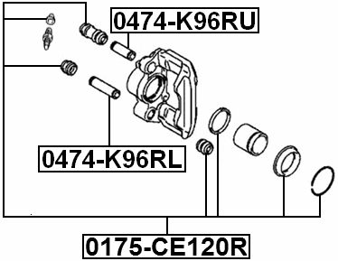 0175-CE120R - REAR BRAKE CALIPER REPAIR KIT (SET FOR TWO SIDES)