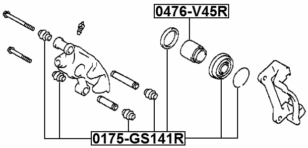 0175-GS141R - REAR BRAKE CALIPER REPAIR KIT (SET FOR TWO SIDES)