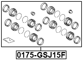 0175-GSJ15F - FRONT BRAKE CALIPER REPAIR KIT (SET FOR TWO SIDES)