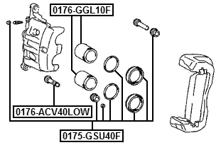 0175-GSU40F - FRONT BRAKE CALIPER REPAIR KIT (SET FOR TWO SIDES)