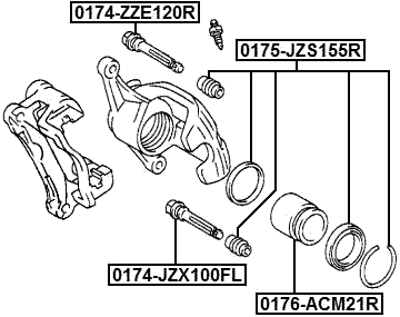 0175-JZS155R - REAR BRAKE CALIPER REPAIR KIT (SET FOR TWO SIDES)