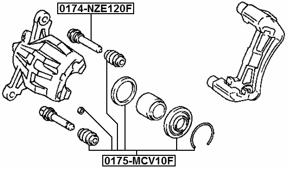 0175-MCV10F - FRONT BRAKE CALIPER REPAIR KIT (SET FOR TWO SIDES)