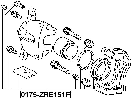 0175-ZRE151F - FRONT BRAKE CALIPER REPAIR KIT (SET FOR TWO SIDES)