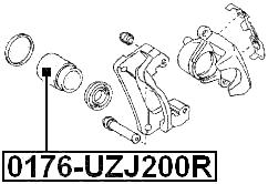 0176-UZJ200R - REAR CALIPER PISTON D45.4