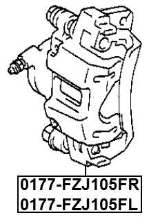 0177-FZJ105FR - REAR RIGHT BRAKE CALIPER ASSEMBLY (WITH BRACKET)