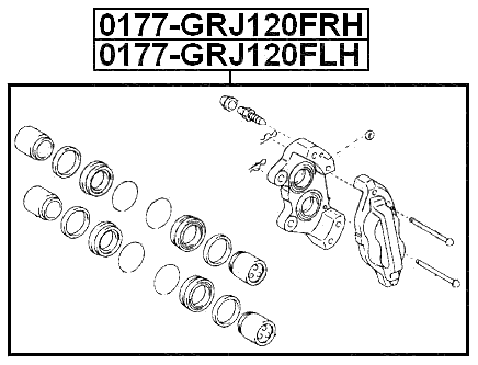 0177-GRJ120FRH - FRONT RIGHT BRAKE CALIPER ASSEMBLY