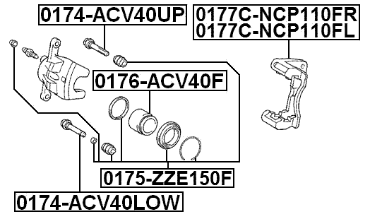 0177C-NCP110FL - FRONT LEFT BRAKE CALIPER BRACKET CARRIER