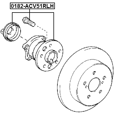 0182-ACV51RLH - REAR WHEEL HUB LH