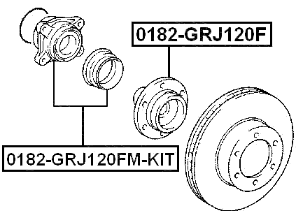 0182-GRJ120F - FRONT WHEEL HUB