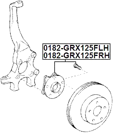 0182-GRX125FLH - FRONT WHEEL HUB LH