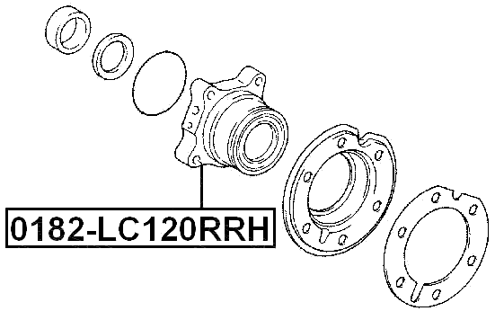 0182-LC120RRH - REAR WHEEL HUB RH