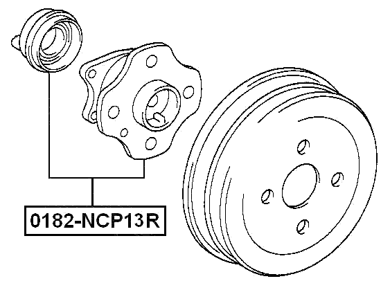 0182-NCP13R - REAR WHEEL HUB