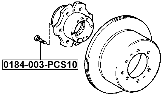 0184-003-PCS10 - WHEEL STUD PCS 10