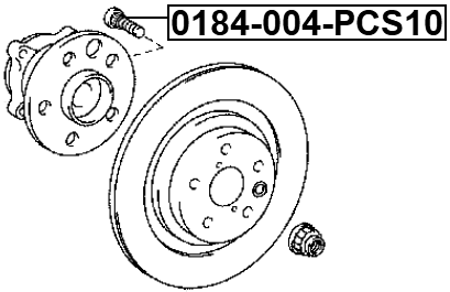 0184-004-PCS10 - WHEEL STUD PCS 10