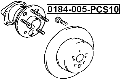 0184-005-PCS10 - WHEEL STUD PCS 10