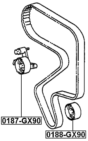 0187-GX90 - TIMING BELT TENSIONER PULLEY