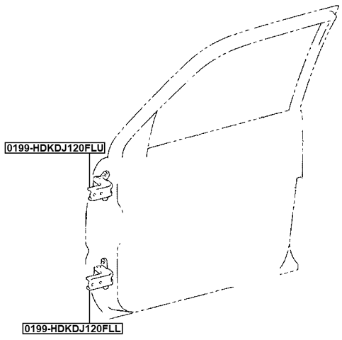 0199-HDKDJ120FLL - FRONT LEFT DOOR LOWER HINGE