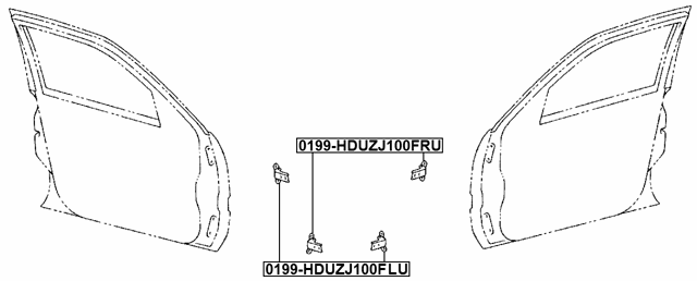 0199-HDUZJ100FRU - RIGHT FRONT DOOR UPPER HINGE