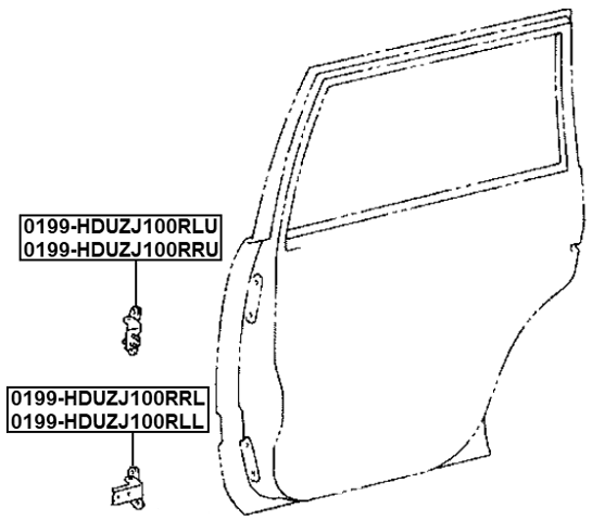 0199-HDUZJ100RLL - REAR LEFT DOOR LOWER HINGE