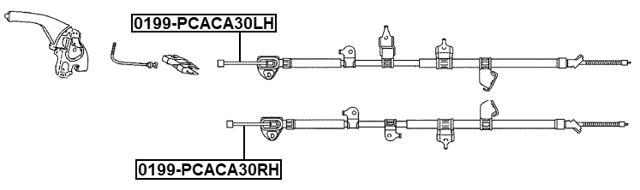 0199-PCACA30RH - PARKING BRAKE CABLE, RIGHT