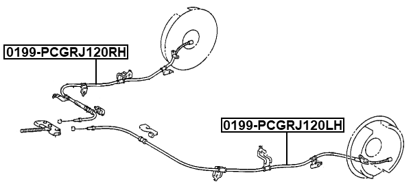 0199-PCGRJ120LH - PARKING BRAKE CABLE, LEFT