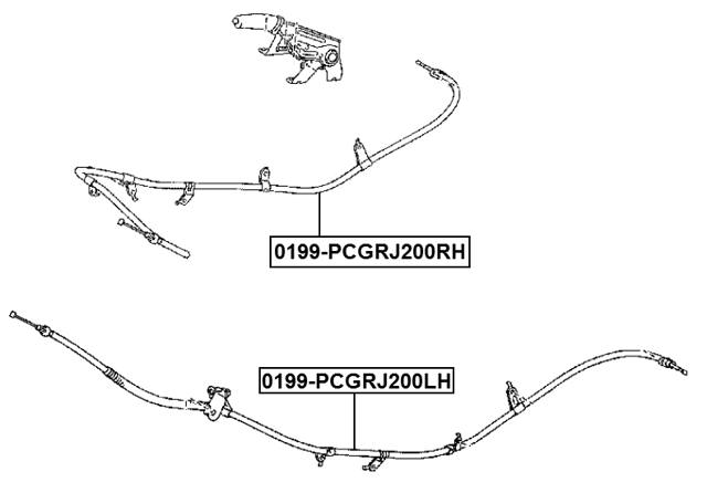0199-PCGRJ200RH - PARKING BRAKE CABLE, RIGHT