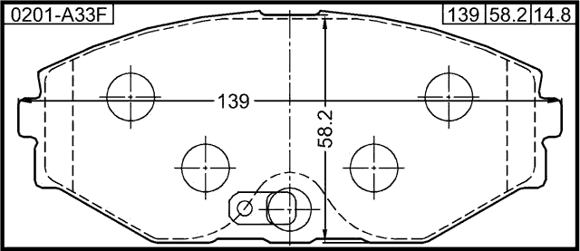 0201-A33F - PAD KIT, DISC BRAKE, FRONT