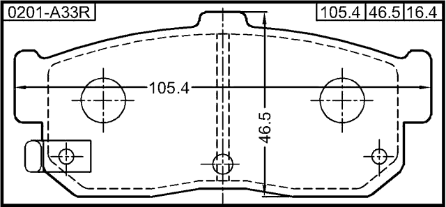 0201-A33R - PAD KIT, DISC BRAKE, REAR