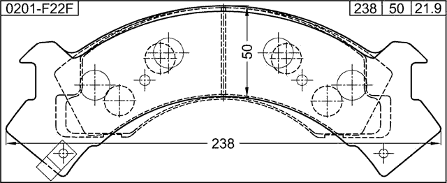 0201-F22F - PAD KIT, DISC BRAKE, FRONT